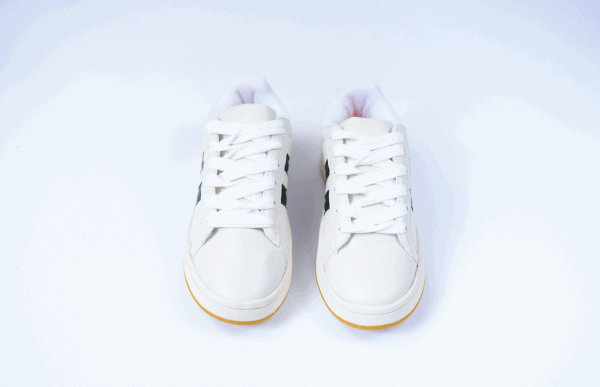 TÊNIS CASUAL BRANCO COM LISTRAS PRETAS - Imagem 3